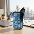 thumbnail image 7 of SEANATIVE Portable Sunglasses Case Neoprene Eyeglasses Pouch with Zipper, Dual Compartment Glasee Pouch Protective Eyewear Case Multifunctional Glasses Bag, Paisley Flower Patchwork Print Blue, 7 of 7