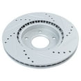 thumbnail image 4 of TRQ Front Rear Performance Drilled & Slotted Brake Rotor & Posi Ceramic Pad Set, 4 of 4