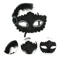 thumbnail image 3 of Unique Bargains 1 Pc Princess Feather Half Face Party Mask for Masquerade Party Black, 3 of 5