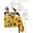 thumbnail image 5 of Sunflowers Rectangle Tablecloth, Yellow Summer Botanical Elegant Pastoral Waterproof & StainResistant Tablecloth, Washable Oil-proof Table Cover for Dining/Party/Wedding/Camping/Buffet 52x70 In, 5 of 9