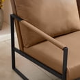 thumbnail image 5 of 45inch Small PU Leather Loveseat Sofa, Mid Century Modern Metal Frame Upholstered Couch with Extra Thick Padded Backrest and Seat Cushion, 2 Seater Sofa for Small Space Living Room Bedroom, Light Tan, 5 of 7