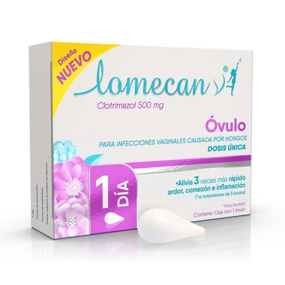 Lomecan V 1 día 500 mg 1 óvulo