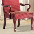 thumbnail image 4 of Comfort Pointe Derby Red Jacquard Fabric Gooseneck Solid Wood Arm Chair, 4 of 7