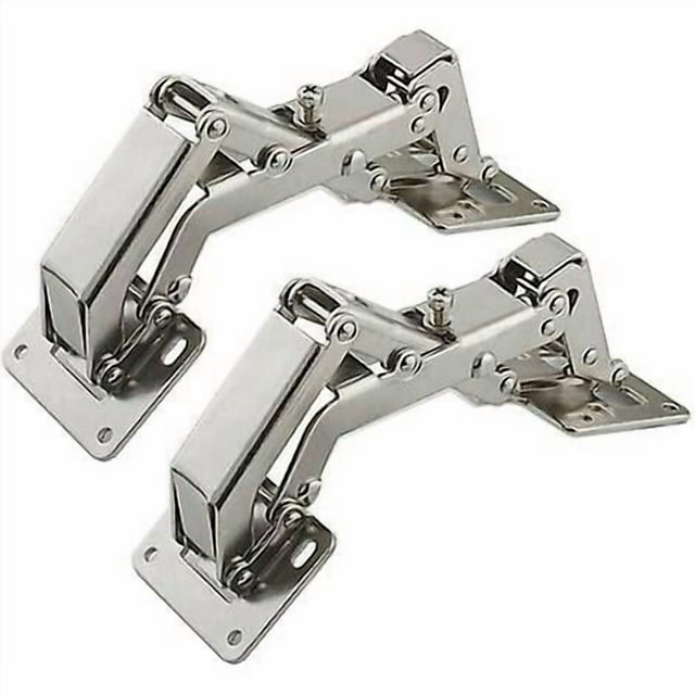 Furniture Hinge,2 Pack 170 Degree Kitchen Cabinet Door Hinges + 16 Screws - Wide Angle Door Hinges - No Slot Required
