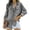 Grey, variant on Women Button Down Denim Shirt Long Sleeve Roll Up Casual Oversized Jean Jacket Distressed Tunic Top