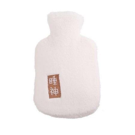 

Panda Superstore PS-HEA3763901-KELLY02771-RP White Cute Portable Hot Water Bottle with Comfortable Flannel Cover 29 x 17 cm