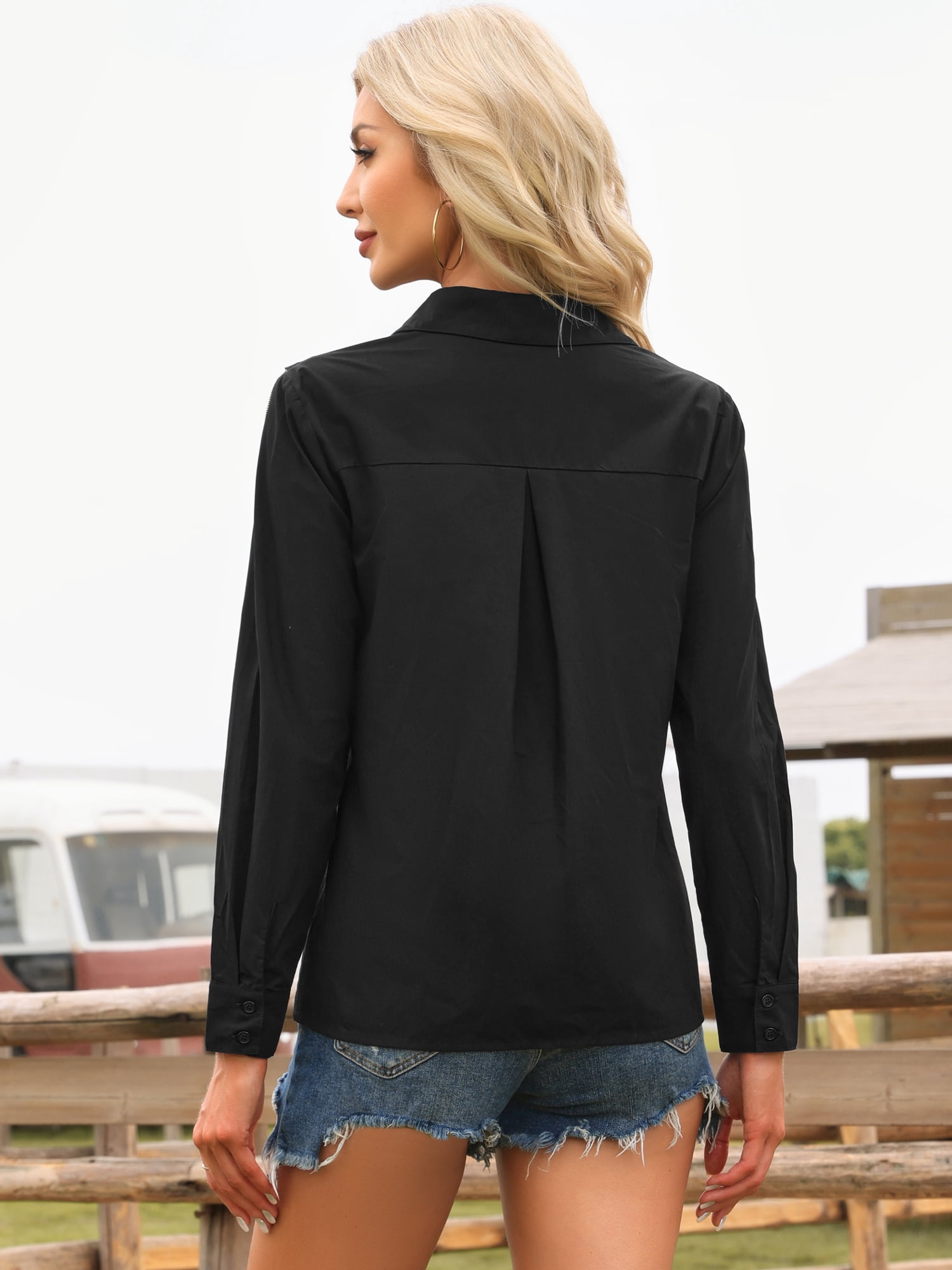 DARING DIVA Women's Fringe Button Down Long Sleeve Sparkle Tassel Cowgirl XS Black