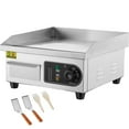 thumbnail image 1 of KFFKFF Professional Electric Griddle, 1700W Tabletop Flat Top Grill, Temperature Control from 122℉-572 ℉, Dimensions 14.17 x 11.81 x 0.39in, Stainless Steel Griddle Grill, 1 of 9