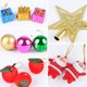 thumbnail image 5 of Árbol de Navidad de 24 con piña, pequeño adorno de cinta de Papá Noel, árbol nacional con cadena de luces, 5 of 8