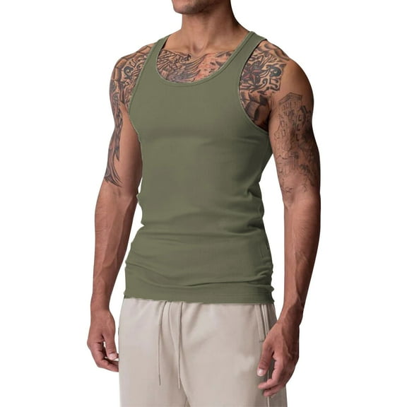 Men's Premium Cotton Tank Top Breathable Sleeveless Undershirt Ideal For Gym