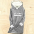 thumbnail image 4 of FNFYFH Long Hoodies for Women Sherpa Fleece Lined Pullover Hoodies Cute Hooded Graphic Sweatshirt Cozy Warm Loungewear for Cold Weather, 4 of 5