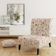 thumbnail image 5 of Designart "Red Vector Floral Pattern" Upholstered Patterned Accent Chair and Arm Chair, 5 of 5
