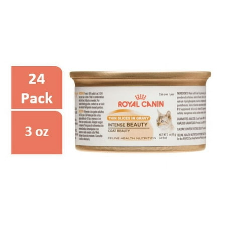 Royal Canin Feline Health Nutrition Intense Beauty Thin Slices in Gravy Wet Cat Food, 3 Oz. Can (24 Pack)