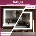 thumbnail image 6 of Hasipu Vanity Mirror with Lights, 24.2" x 19.7" LED Makeup Mirror, Light up Mirror with 10X Magnification and USB, Phone Holder, Smart Touch 3 Colors Dimmable, 360° Rotation (Right Angle White), 6 of 9