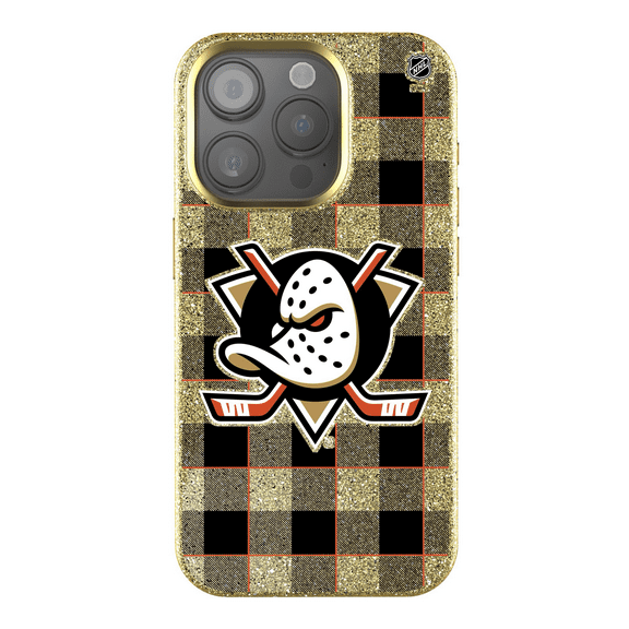 Keyscaper Anaheim Ducks Plaid Bling iPhone Case