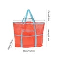 thumbnail image 3 of Beach Tote Bag - Swimwear & Toiletry organizer, Mesh Handheld Pouch, Large Capacity Nylon Storage, Red, JKODE, 3 of 8