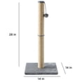 thumbnail image 4 of Cat Craft 28" Tall Jute Fiber Cat Scratching Post with Replaceable Dangle Toy, Gray, 4 of 7