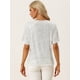 thumbnail image 3 of Blusa de Manga Corta con Lentejuelas Allegra K Cuello Redondo Fiesta Clubwear Top Plata L, 3 of 6