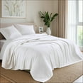 thumbnail image 6 of Regency Heights Cozy Bamboo Cotton Blanket, Lightweight Blanket for Sofa Couch, All Season Breathable Bed Blanket for Hot Sleepers with Diamond Jacquard, King, White, 6 of 13