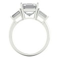 thumbnail image 4 of 3.5 ct asscher cut clear Zircon 18k white gold 3 stone Bridal Wedding Engagement Promise Anniversary Ring for Women size 10, 4 of 7