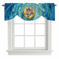 thumbnail image 2 of Funny Art Tie Up Valances Curtain, Adjustable Kitchen Summer Hippocampus Swimming Blue Sea View Oil Painting Valances for Windows Decor, Rod Pocket Short Curtains Set for Bedroom/Bathroom, 42"x18", 2 of 9