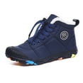 thumbnail image 4 of IROINNID Kids Winter Plush Running Shoes Children's Warm Lace-Up Soft Sole Non-Slip PU Boots, 4 of 9