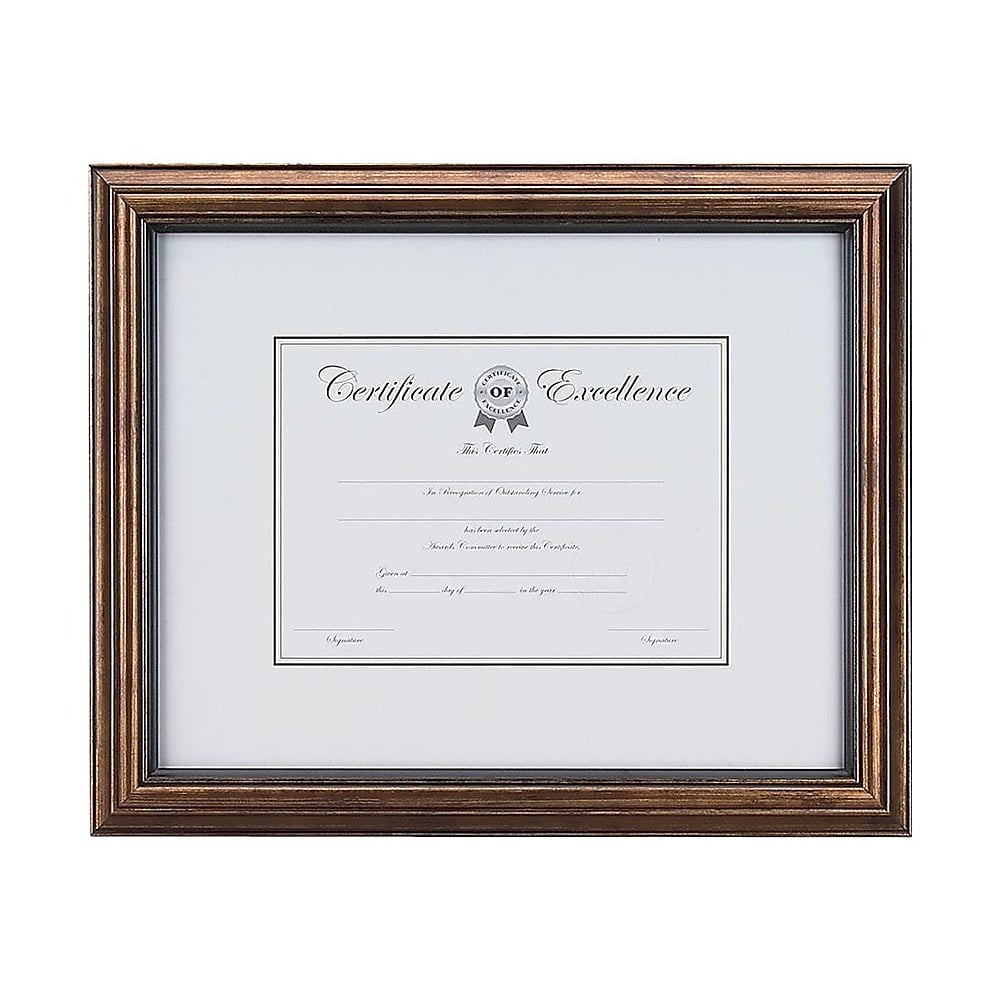 Staples Plastic Certificate Frame Bronze (53121/20189) 810921 Walmart