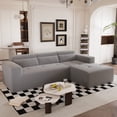 thumbnail image 2 of 109'' Modern Modular Sectional Sofa, Teddy Fabric L Shaped Couch, 3 Seat Corner Sofa Couch, Modern Upholstered Couch with Chaise & Pillows for Living Room Apartment, No Assembly Required, 2 of 3