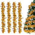 thumbnail image 1 of Guirnalda navideña dorada, guirnalda navideña de oropel de 8 m, para decoraciones navideñas de interior y exterior, 1 of 4