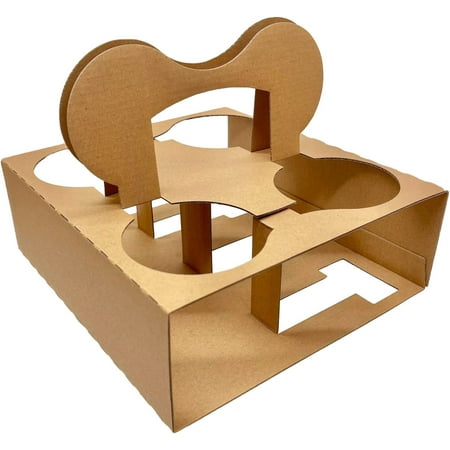 

HARVEST PACK 12-24oz Kraft 4 Cup Carrier with Handle [100 COUNT]