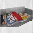 thumbnail image 6 of Florida Soft Flannel Fleece Throw Blanket, Greetings from Florida Postcard Design with a Pin-up Girl in Bikini and Oranges, Cozy Plush for Indoor and Outdoor Use, 50" x 70", Multicolor, by Ambesonne, 6 of 6