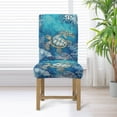 thumbnail image 4 of Xoenoiee Turtle Water Plants Print Chair Covers for Dining Room, Stretch Jacquard Dining Chair Covers, Removable Parsons Chair Slipcover, Washable Chair Protector for Hotel Restaurant, 1 Pack, 4 of 7