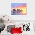 thumbnail image 4 of Shiartex Colorful Beach Pictures Print on Canvas Romantic Long Pier at Sunset Wall Art Dreamlike Coast Artwork for Living Room Bedroom Decoration Stretched and Framed Ready to Hang 20x16 in/16x12 in, 4 of 4