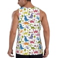 thumbnail image 3 of Fotbe Cute Dinosaur Pattern Men's Quick Dry Workout Tank Top Gym Muscle Tee Fitness Bodybuilding Sleeveless T Shirt Breathable Workout Shirt-Small, 3 of 9
