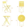 thumbnail image 2 of 3 Piece Patio Bistro Set, Folding Patio Bistro Table and Chairs Set of 2, Outdoor Patio Furniture Set, Metal Structure, No Assembly Need, for Balcony Yard Garden, 2 of 8