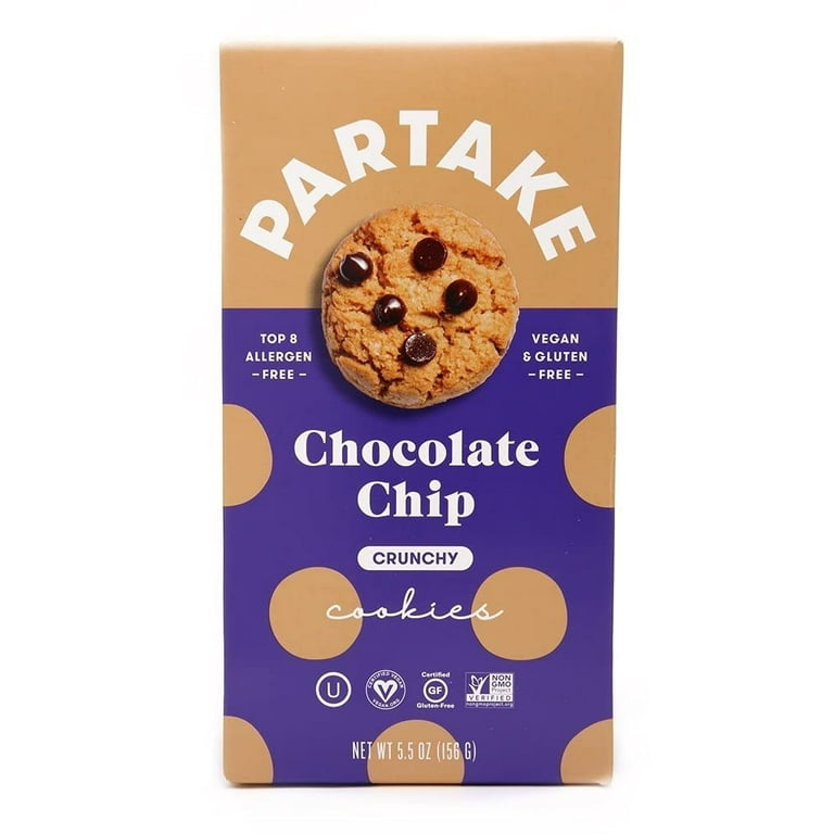 Partake Chocolate Chip Mini Crunchy Cookies, 0.67 Ounce (Pack of 20) 