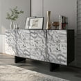 thumbnail image 2 of Clihome 4-Door Accent Sideboard Storage Cabinet with Adjustable Shelves, Silver Modern Sideboard Buffet Cabinet for Kitchen, Dining Room, Living Room, Entryway, 2 of 9