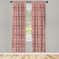 thumbnail image 5 of Ambesonne Nordic Window Curtains, Cat Pattern Pixel Art, Each 28" W x 63" L, Beige Ruby, 5 of 5