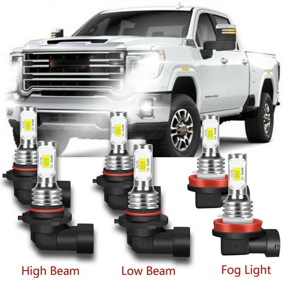 For Toyota Tundra 2007-2012 2013 LED Headlight High Low Fog Light Bulbs