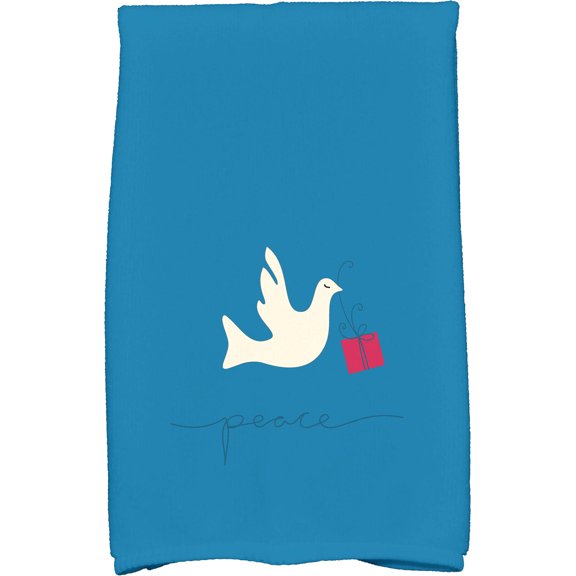 Simply Daisy 18" x 30" Peace Dove Holiday Animal Print Kitchen Towel