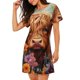 thumbnail image 2 of Balery Countryside Colorful Floral Cow Camisón de manga corta con cuello redondo para mujer, cómodo y elegante., 2 of 6