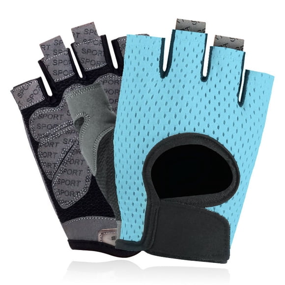 Cycling Gloves Bike Gloves for Men,Half Finger Gel Pad Shock-Absorbing Mountain Bike Gloves Anti-Slip MTB Road Bike Gloves (Blue(L))