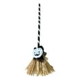 thumbnail image 1 of White Electric Animated Witch Broom Prop With Led Lights Halloween Sound Effects Voice Activated Control Walking Motion Battery Operated Halloween Party Decoration Haunted House Display Ou, 1 of 7