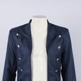 thumbnail image 6 of Hulanddfd Mens Coat Gothic Long Trench Coat, Stand Collar Double Breasted Outerwear with Silver Buttons, Vintage Wear, 6 of 7