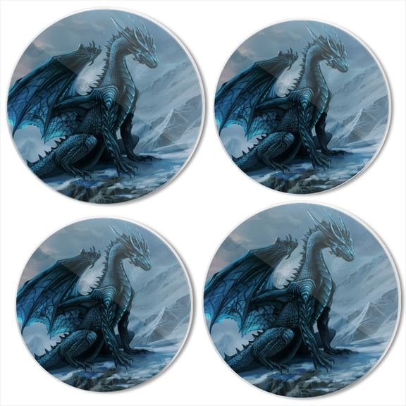 Bahomeck Gas Stove Burner Cover Set Of 4,Blue Dragon With Black Scales And Glowing Eyes Metal Electric Stove Burner Covers,Protecting Gas Stoves,Kitchen Decor，8 Inch And 10 Inch