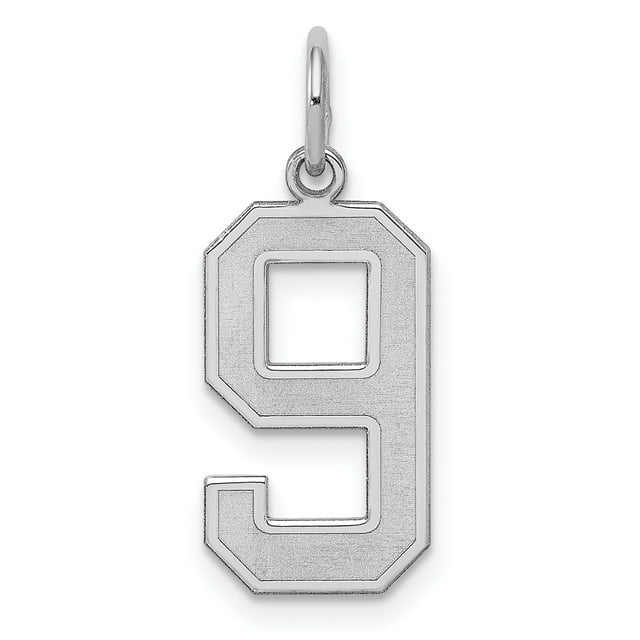 925 Sterling Silver Number 9 Collier Pendentif Charmes