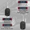 thumbnail image 3 of KeylessOption replacement blank key + fob for Ford, Mercury, Lincoln (164-R8067 , 164R8067 , 164-R8064 , 164R8064) 4-button remote w/ remote start, 3 of 5