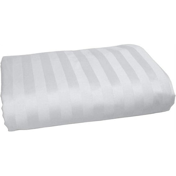 Amay 800 Thread Count 100% Organic Cotton Twin Size 1PC Flat Sheet ( 66x96 ) White Striped