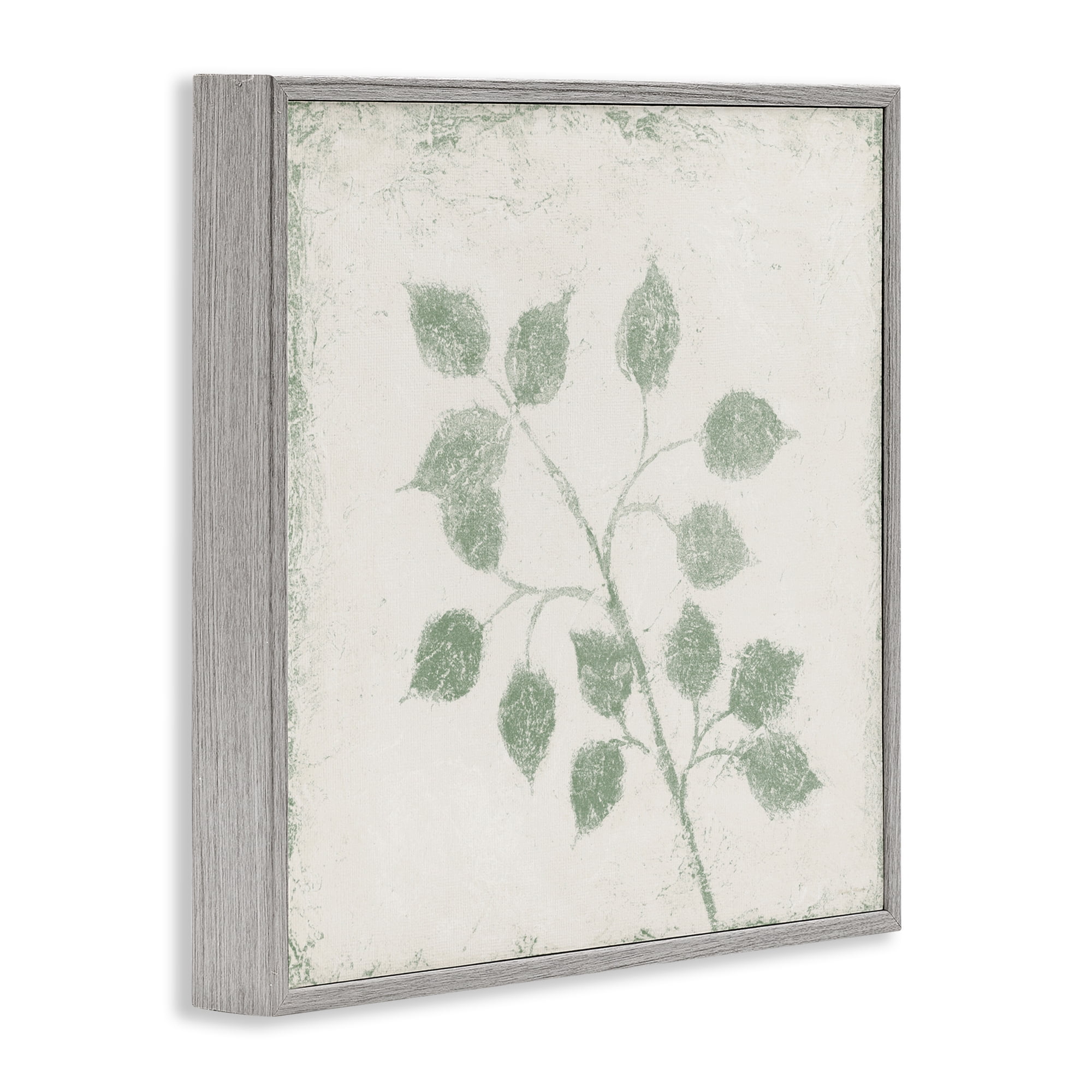 Stupell Industries November Leaves Plant Sprig Gray Framed Giclee Art, design by Michael Marcon