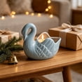 thumbnail image 6 of PSVFUJZ Ceramic Cygnet Candle Holder, Glossy Decorative Candlestick Stand, Holiday Ornament for Scented Candle Candlelight Dinner Thanksgiving Christmas Home Table Decor Blue, 6 of 7